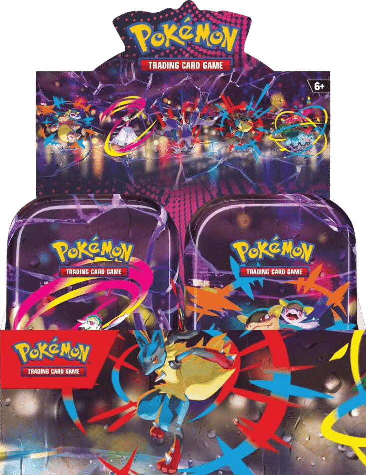 Mega Evolution Mega Heroes Mini Tin Display